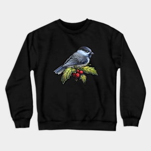 Holiday Bird Chickadee Crewneck Sweatshirt